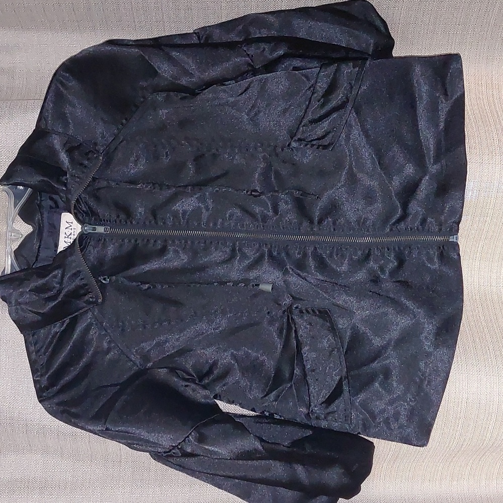 Girls bell sleeve black jacket